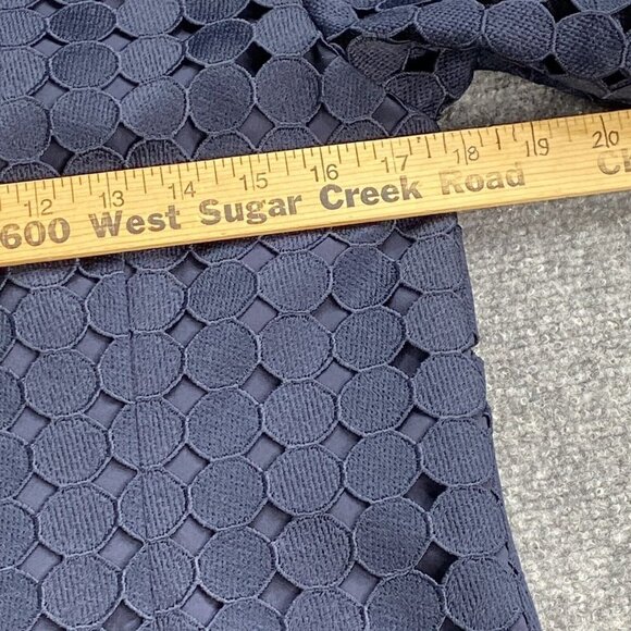Banana Republic Dress Womens 8P Navy Shift Circle Lace Overlay Preppy Pockets - Picture 11 of 16